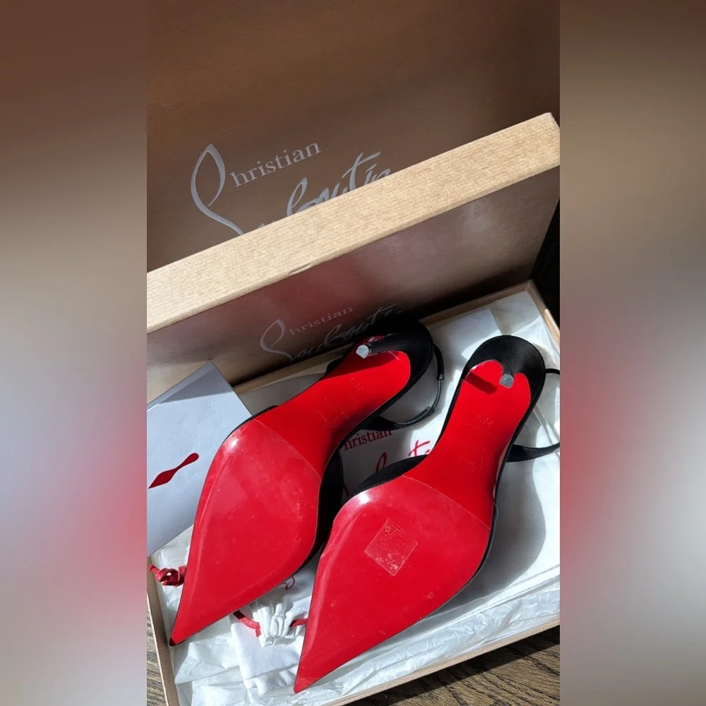 Christian Louboutin Black Kate Max O Sling - Picture 4 of 6
